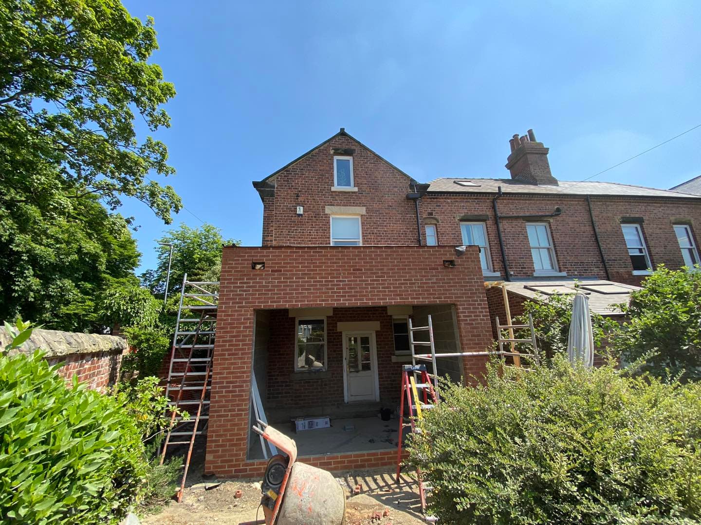 Completed rear extension shell in Leeds